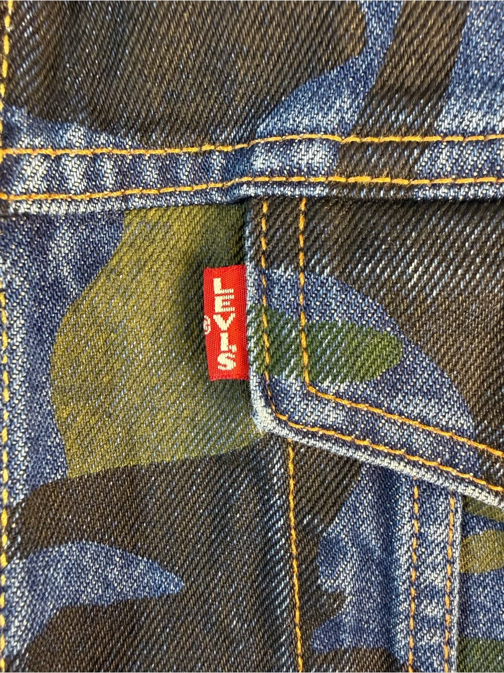 Levi's Big E Camo Denim Trucker Jacket